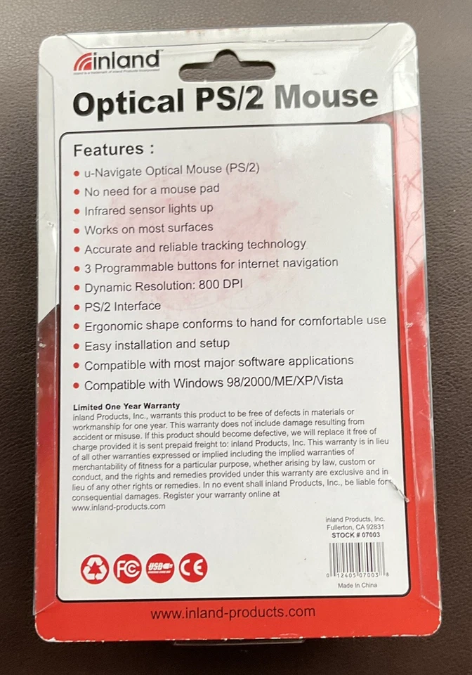 Inland Optical PS 2 Mouse 07003 - Image 2 of 3