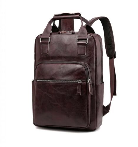 Stilvoller wasserdichter Rucksack aus Kunstleder,Rucksack für Laptop und Alltag