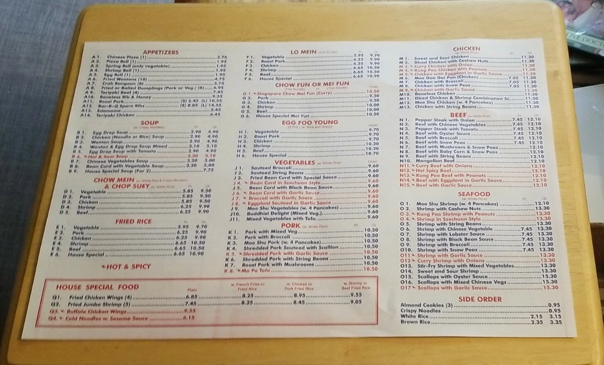Szechuan on sale garden menu