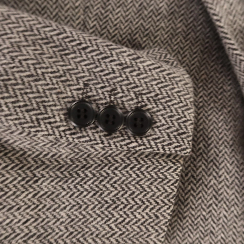 Blazer VINTAGE Chaqueta Tweed M Gris Negro Espiga 100% Lana Ucrania 43R Foto 4 de 4