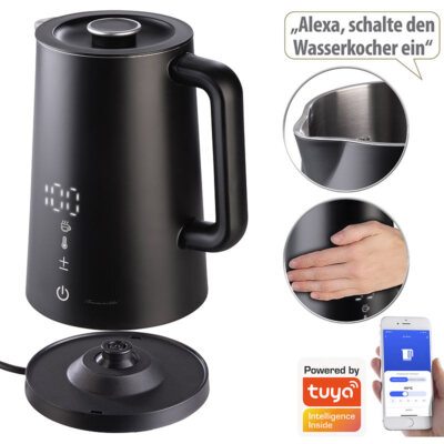Smarter WLAN-Wasserkocher 1,7 l Cool-Touch, Temperaturwahl, App, 2200W