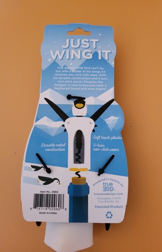 Apribottiglie per vino con torsione. Forma di Pinguino Unica, Durevole con Verme Antiaderente a 5 Giri - Foto 3 di 3