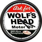 Wolf's Head Motor Oil Gas Retro Vintage Sign Wall Clock