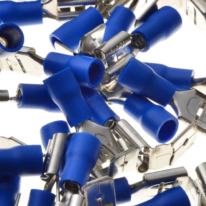 Spite Connector 100pcs Piggy Back Spade Connector Set – Insulated Butt Crimp Terminals ...