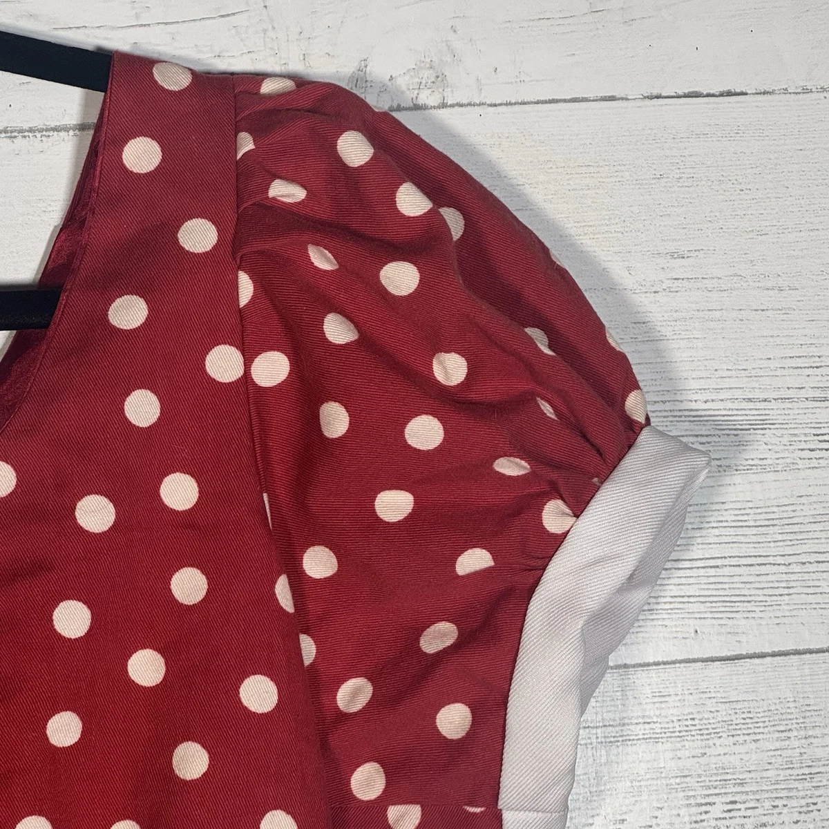 Handmade Minnie Mouse Dress Women’s L/XL Red White Polka Dot Halloween Costume