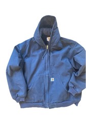 Vintage Carhartt Coat Mens 2XL Black Lined Duck Canvas Jacket J140 USA Made