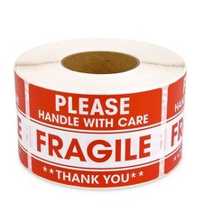 2"x 3" Fragile Stickers 500 Labels Per Roll Strong Adhesive Handle with Care,...