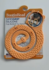Booginhead Sippigrip Silicon Cup Bottle And Toy Tether orange yellow