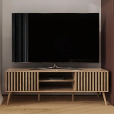 Rowan TV Unit Entertainment Media Stand Oak graded