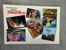 Holiday World Santa Claus Indiana 4x6 amusement park postcard roller coaster