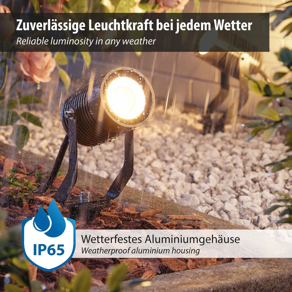 Gartenstrahler SHINGA mit Erdspieß für außen, IP65, Stecker, schwarz, 1x GU10 - Bild 2 von 4