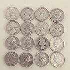 Washington Silver Quarters Lot of 15 Circulated 1945-1964 US Coins