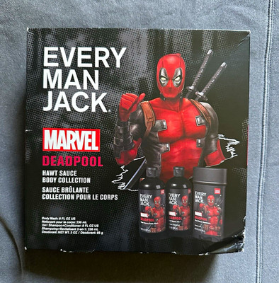 Every Man Jack Marvel Deadpool Hawt Sauce Set Body Wash, Deodorant, S+C, New