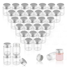 50 Pcs 15ml/0.5oz Glass Bottles Empty Clear Glass Jars Tiny Cosmetic Sample V...