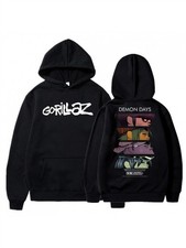 Men'S Women'S Gorillaz Graphic Hooded Sweatshirt - 2-Sided Character Print S