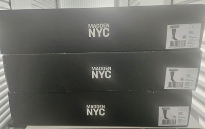 Madden NYC Kitten Boot WC Black Knee High Inside Zip Comfort Foam Wide Calf 9