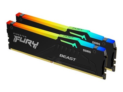 Kingston FURY Beast RGB schwarz Kit 16GB, DDR5-6000