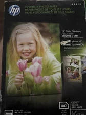 HP Genuine Everyday Photo Paper 100 Sheets 4x6 Glossy Sealed