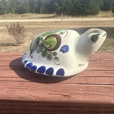 Tonala Mexican Pottery Turtle Tortoise Figurine Mexico Folk Art
