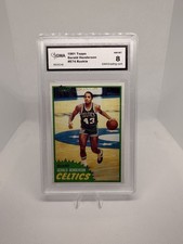 1981-82 Topps Gerald Henderson Boston Celtics NBA Rookie GMA 8 Card #74E. rookie card picture