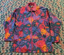 Vintage 90 s Nike Elite Floral Full Zip Windbreaker Jacket Women s Size M 10-12