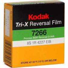 Kodak TXR-464 Tri-X Reversal Black  White, Silent Super 8 Movie Film