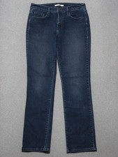 RE07456 2016  LEVI'S  505 STRAIGHT LEG WOMENS JEANS sz8M DARK BLUE