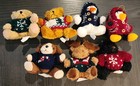VTG Chrisha Playful Plush lot of 7 Animals Winter Sweaters 1988