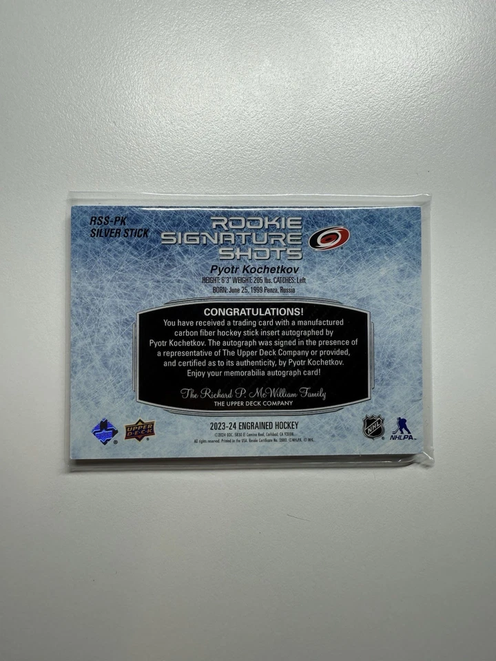 PYOTR KOCHETKOV 2023-24 ENGRAINED ROOKIE SIGNATURE SHOTS AUTO /149 - Image 2 of 2