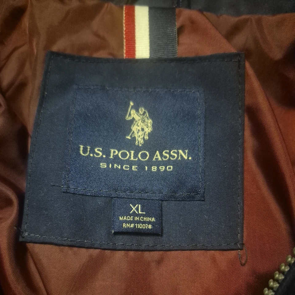 Chaqueta cortavientos para hombre US Polo Assn XL azul marino cremallera completa preppy talla XL Foto 2 de 4