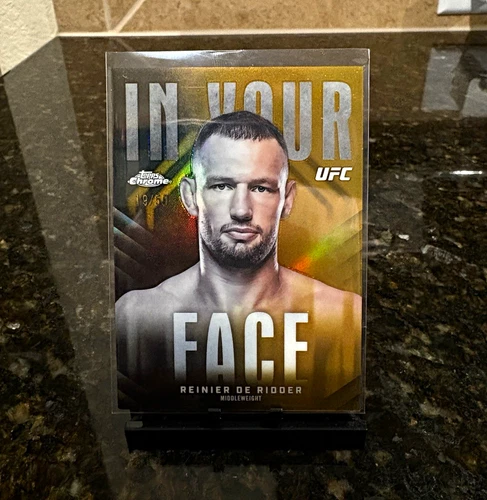 2026 Topps Chrome UFC - Reinier de Ridder In Your Face Gold Refractor #19/50