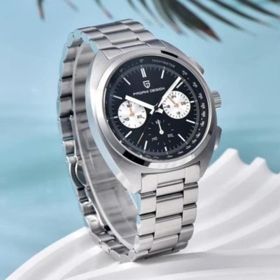39MM PAGANI DESIGN Quartz Retro Men Watch Stainless 100M Waterproof Luminous NEW