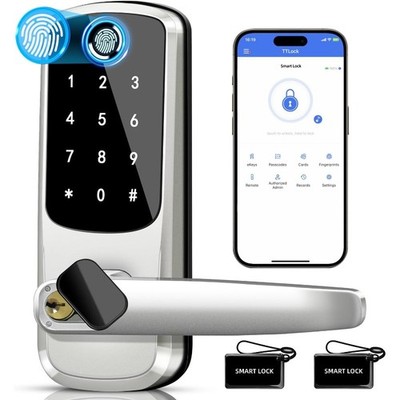 Keyless Entry Door Lock with Keypad, Fingerprint Exterior Locks