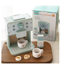 Kids Wooden Kitchen Toy Coffee Maker Pretend Play Set