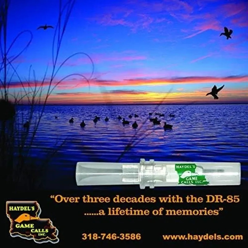 Haydel's Game Calls Inc. DR-85 Mallard Duck Call for Hunting, One Size, Clear