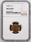 1935 Lincoln cent NGC MS 65 Red