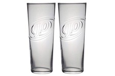 2x J2O Embossed Straight Edge Highball Tumbler Glass 16oz 450ml Juice 460g New