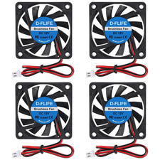 4Pcs 60Mm X 60Mm X 10Mm 6010 12V Brushless DC Cooling Fan 2Pin for DIY 3D