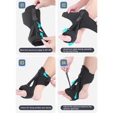1pc Plantar Fasciitis Night Splint Adjustable Orthotic Achilles Tendonitis Stret