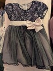 Bonnie Baby 12 Months Dress Navy Ruffled Skirt Pink Bow W Matching Bloomers 12M — photo 1