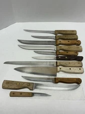 Lot of 11 Vintage Boning Carving Knives Old  Homestead Carvel and Others