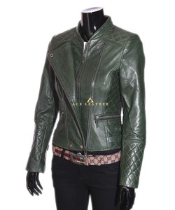 Chaqueta cordero Designer Retro Real New piel Biker Ladies Roxy Style de de Green AnqSg80w7