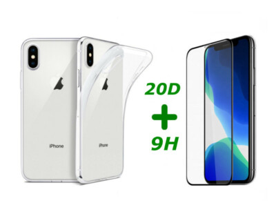 20D 9H Schutzglas Panzerfolie mit Transparent Hülle für iPhone X XS XR XS MAX