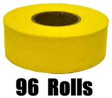 Hanson 17024 300 ft Yellow Vinyl Flagging Tape Marking Ribbon - 96 Rolls