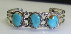 VTG-Navajo-James-Mason-Sterling-Silver-Gorgeous-Turquoise-Cuff-Bracelet-Indian