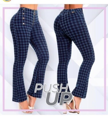 LOWELL JEANS COLOMBIANOS, High Waist Zippered Boot Cut Push Up Jeans  #501715