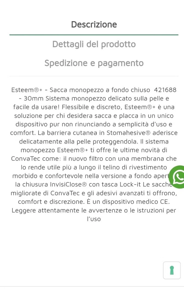 30 PEZZI sacchi per STOMIA intestino. CONVATEC ESTEEM SACCA CHIUSA 30mm - Immagine 3 di 4