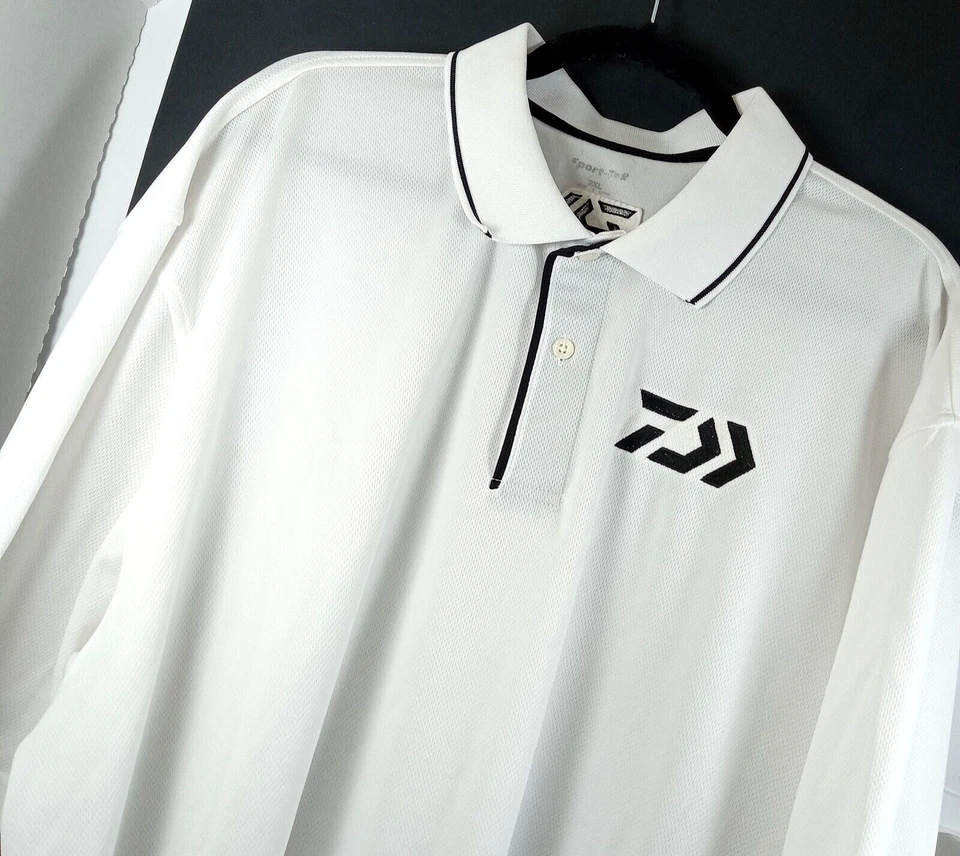 Camisa polo Daiwa manga curta branca tamanho 2XL Sport-Tek - Imagem 3 de 4