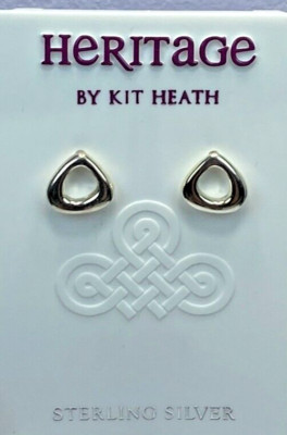 Kit Heath 925 Sterling Silver Signed Curve Stud Earrings NWT Gift Box