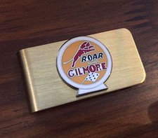Gilmore Gas Station Oil For Automobiles Brass Vtg Money Clip Nos Rat Hot Rod